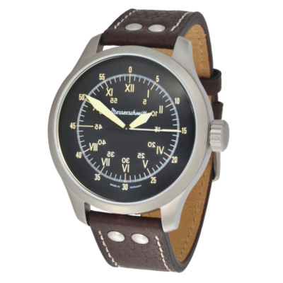 Pre-owned Messerschmitt Xl Aviator Watch Quartz Me47xl Sextant 5atm Fluorescent