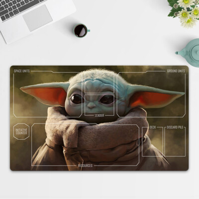 Playmat Little Yoda TCG Starwars : Unlimited Trading Card Game Play Mat Free Bag