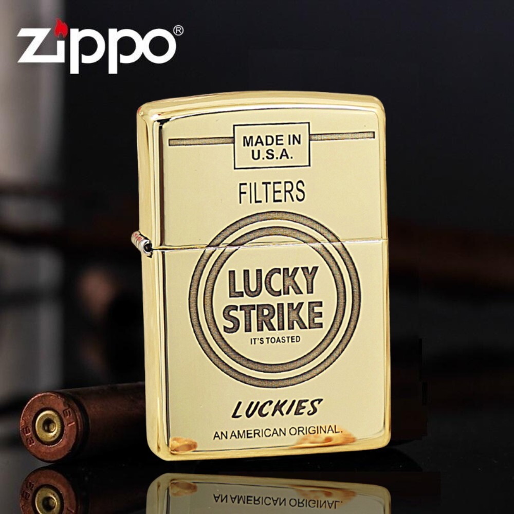 【新品未使用】LUCKY STRIKE zippo 2005 High Polished Carved Lucky Strike Zippo Lighter - US