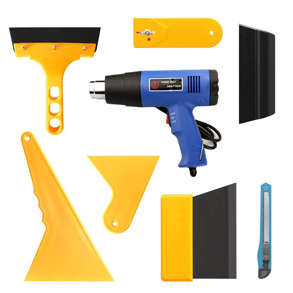 Heat Gun+Window Tint Tools 7 PCS Kit Auto Film Tinting Scraper