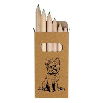 6 x 'Dog Ready For Pampering Session  ' Short Colour Pencils (PE00061080)