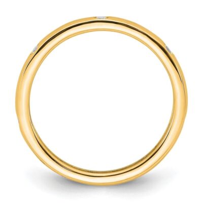 Pre-owned Diamond2deal 14k Yellow Gold Polished Size 6 Bezel-set 1/10ct Diamond Eternity Band Ring