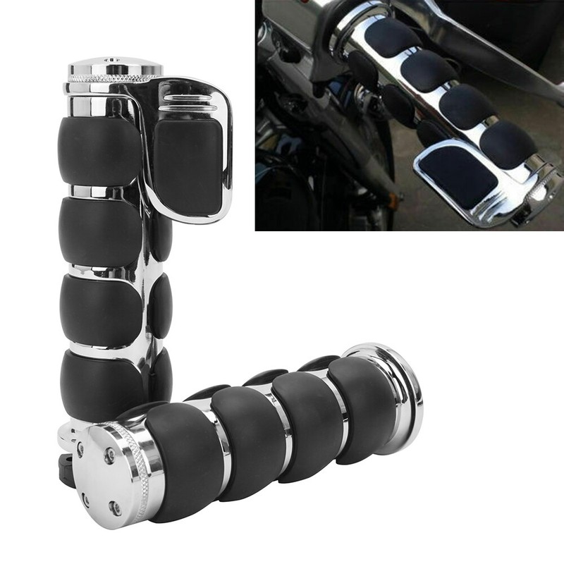 Motorcycle Chrome Handle Bar Hand Grip For Harley Davidson Softail Fatboy FLFB
