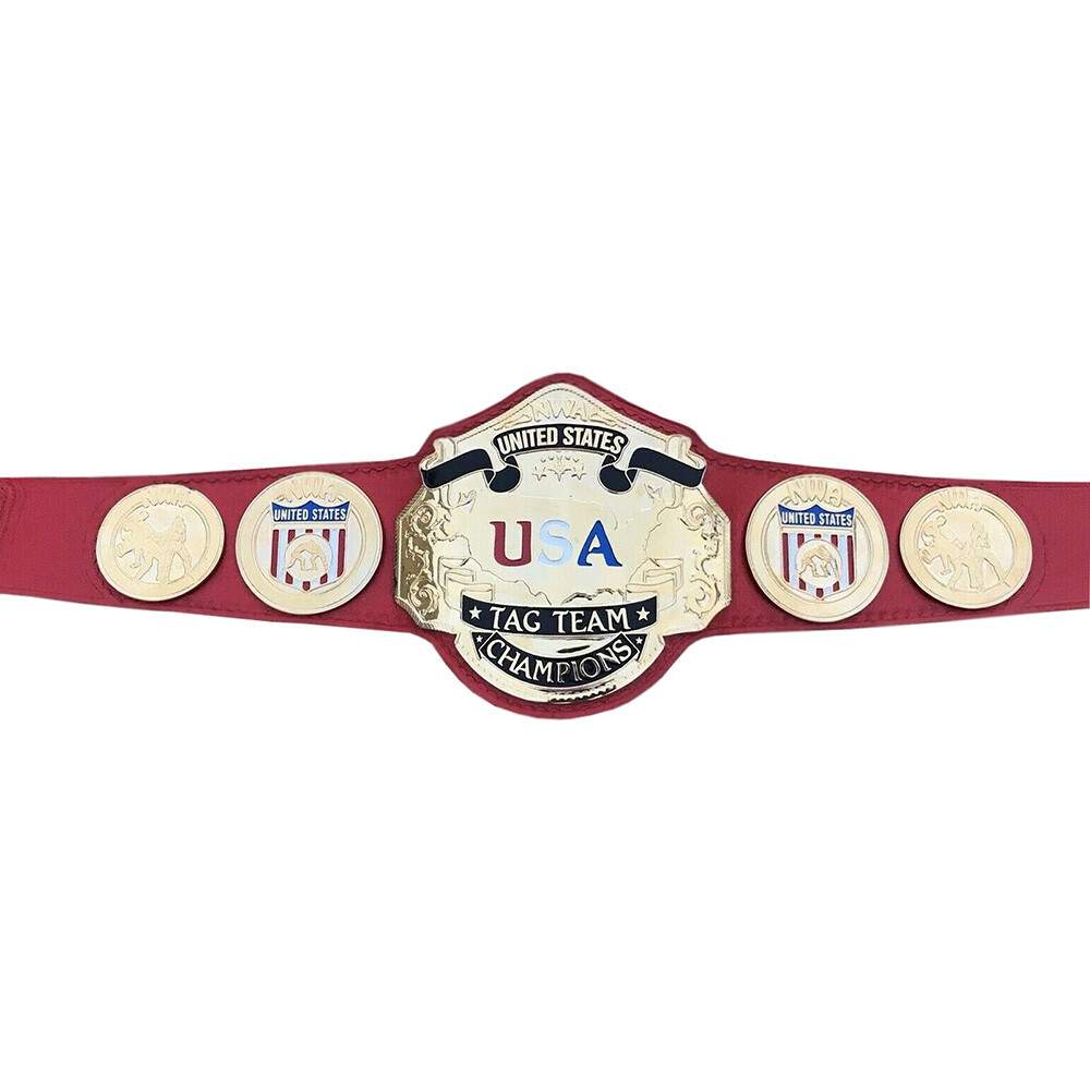 NWA United States Tag team 2MM/4MM Zinc Wrestling Championship Replic Title Belt - Picture 4 of 4