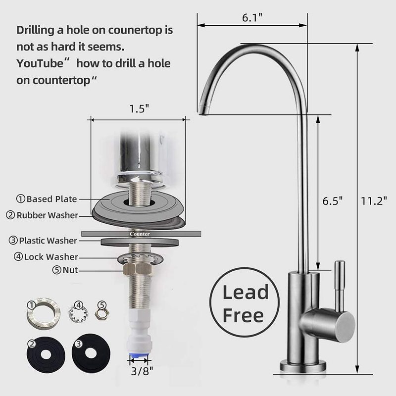 6 Stage Reverse Osmosis Drinking Water Filter System 75 GPD - with Alkaline PH+