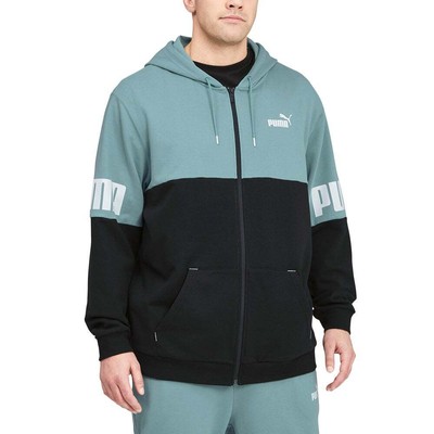 

Puma Power Colorblock Full-Zip Hoodie Tr Big Tall Mens Size  Casual Athleti, Синий, Puma Power Colorblock Full-Zip Hoodie Tr Big Tall