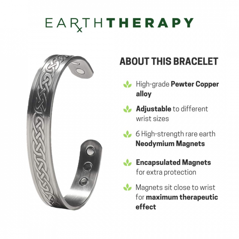 Earth Therapy, The Original Pewter Magnetic Healing Bracelet for Arthritis, Carp