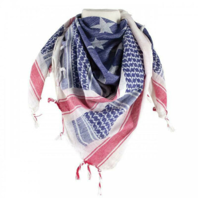 Stars and Stripes US Flag Tactical Shemagh Scarf Arab 100% Cotton