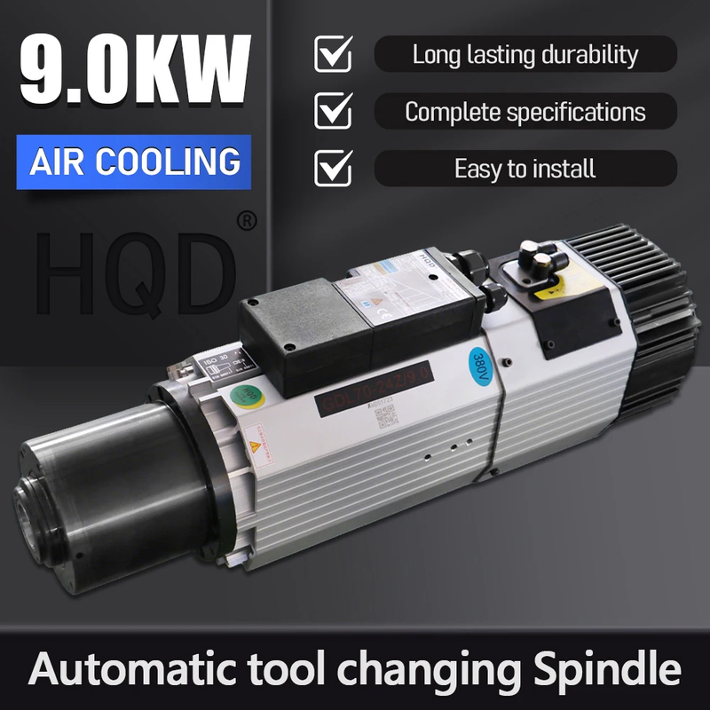 HQD ATC Spindle Motor 9000w For wood Aluminium soft metal ISO30 400-800hz 24000r