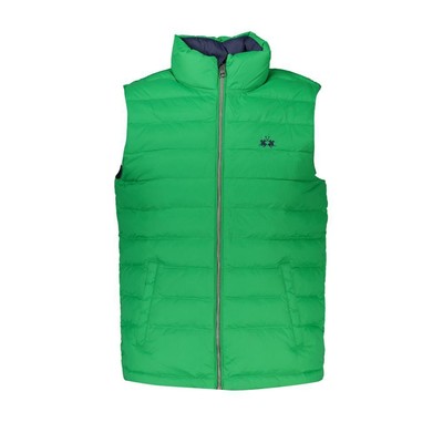 Pre-owned La Martina Sleek Sleeveless Green Jacket With Embroidery