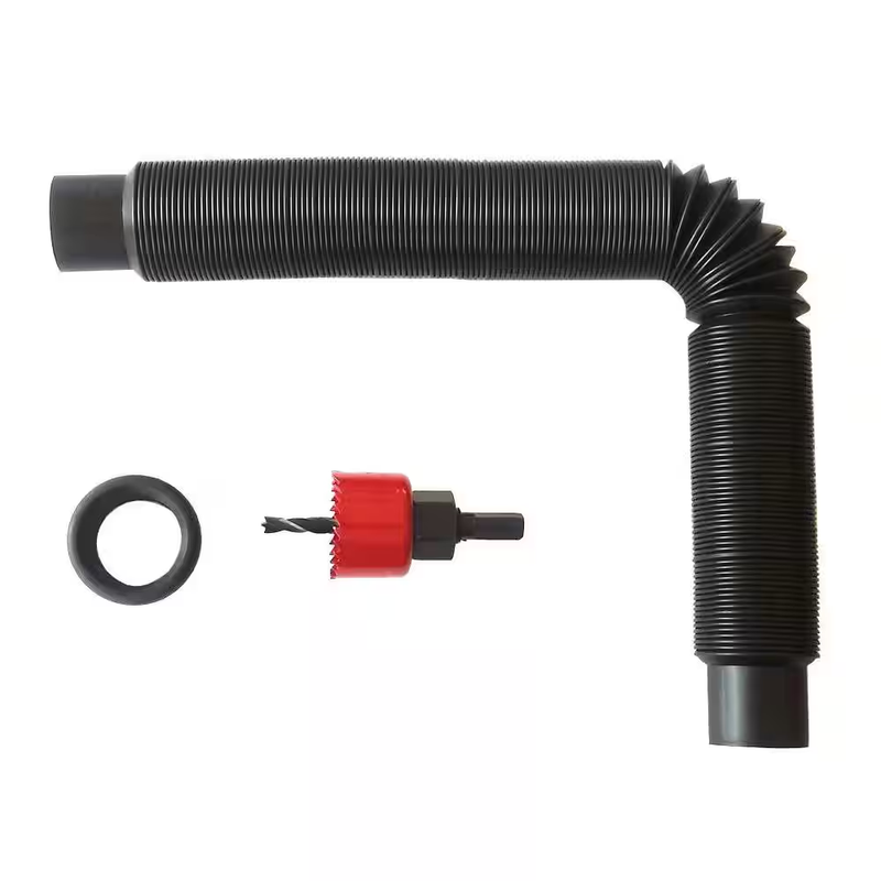 Rain Barrel Overflow Drain Kit Accordion Hose 5ft High Capacity Foundation Drain
