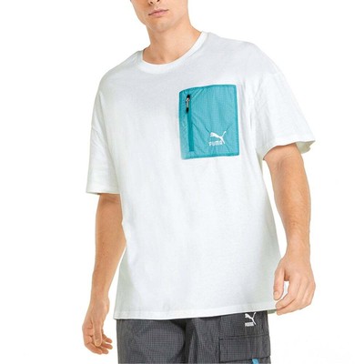 

Puma Hill Camp Pocket Crew Neck Футболка с коротким рукавом Мужские белые повседневные топы 5346, Белый, Puma Hill Camp Pocket Crew Neck Short Sleeve T-Shirt