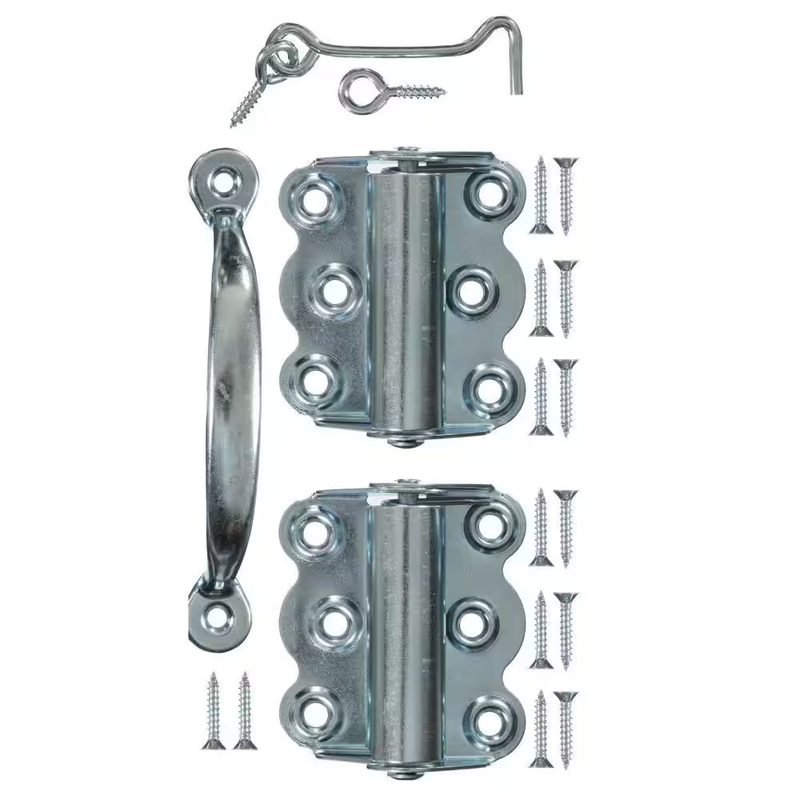 Wright Products Screen Door Hardware Kit Spring Hinges Pull Handle Hook Eye Zinc