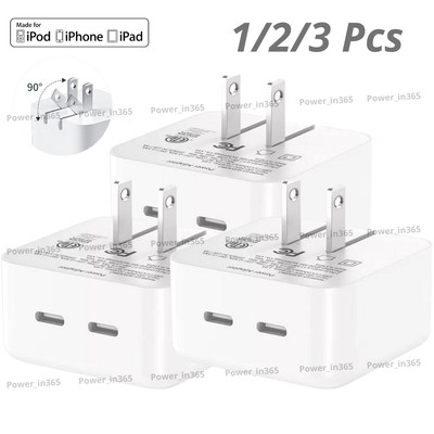 35W Dual USB C Fast Wall Charger PD Type C Adapter For iPhone 14/13/12/11Pro XR
