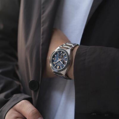 Pre-owned Seiko Astron Nexter Sbxy053 Titanium Radio Solar Watch Navy Dial 42.7mm Men's