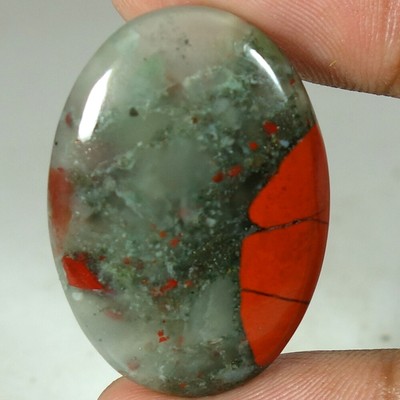 37.10Cts 100% Natural Designer Blood Stone Oval Cab Loose Gemstone 23X32X05mm