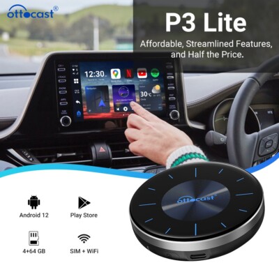 Ottocast P3 Lite 3-IN-1 Android 12 AIBox Multimedia Player USB Plug & Play 4+64G