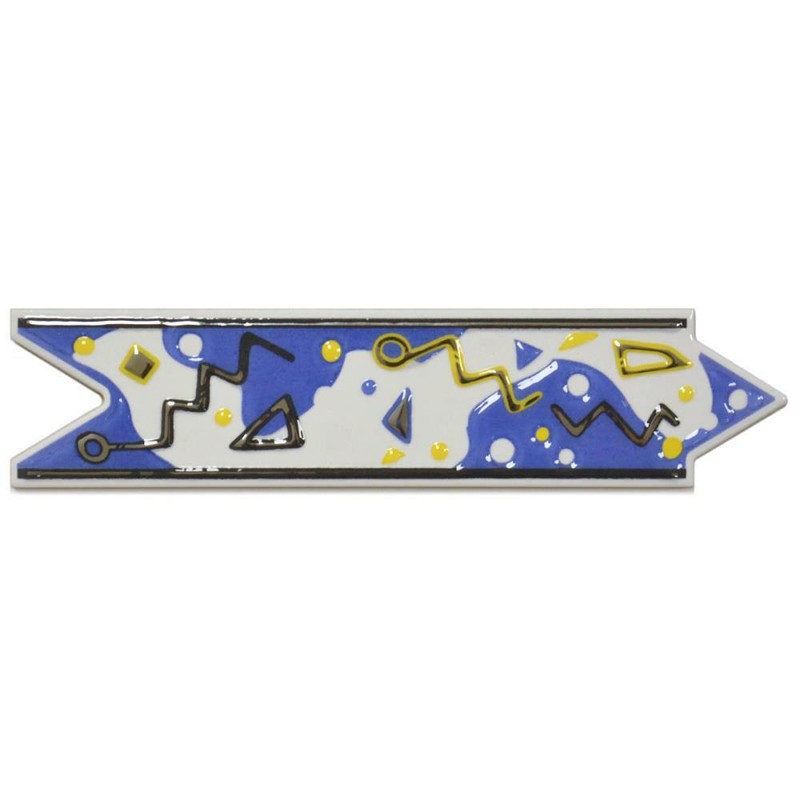 Bordüre HPH Placke Nr.4 Coruna blau weiß gelb silber glänzend 6,5 x 25