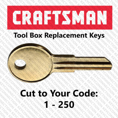 Craftsman Toolbox Key Cut to Your Code 1 - 250