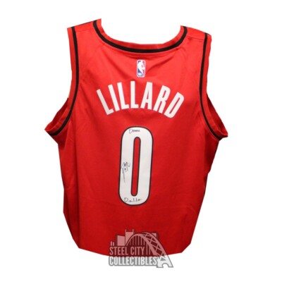Damian Lillard Autograph Portland Red Dame Dollar Swingman