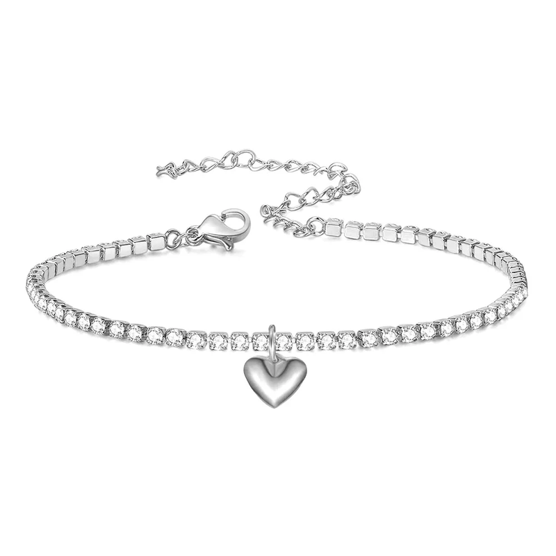 2Mm Iced Out Tennis Bracelets Female Gold Silver Color Stainless Steel Cubic Zir