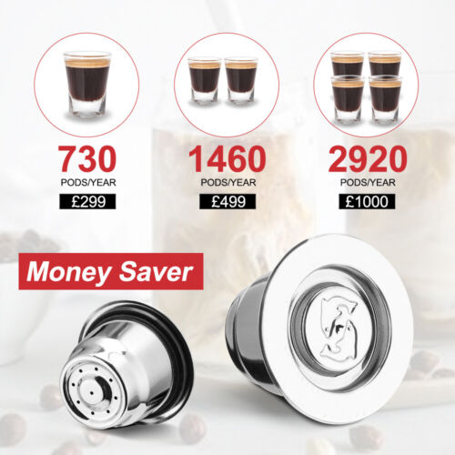 Stainless Steel Coffee Capsule Cup Reusable Refillable Pod F
