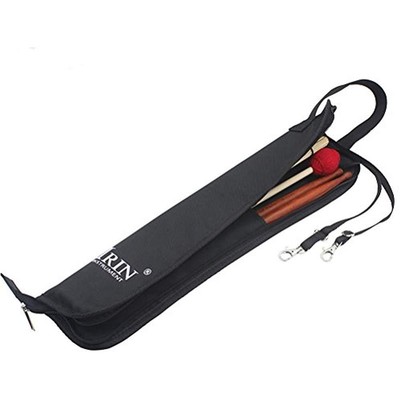 Drumstick Bag Case, Stick Holder Percussion Mallet With Floor Tom Hooks, Black