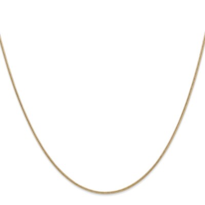 Pre-owned Skyjewelers Real 14kt Yellow Gold 1.3mm Round Snake Chain; 16 Inch; Lobster Clasp