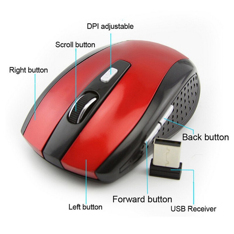 2.4GHZ USB Dongle Wireless Mouse Cordless Optical Scroll Mouse PC