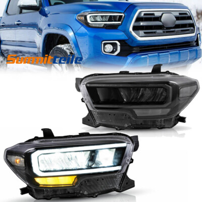 Pair Full LED DRL Reflector Headlights Turn Signal Fit For 2015-22 Toyota Tacoma