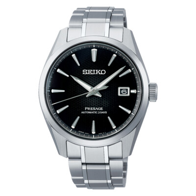Pre-owned Seiko Presage Sarx117 Black Sharp Edged Mechanical Men's Watch In Box