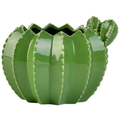 1PC Ceramic Flowerpot Cactus Shaped Flowerpot Home Plant Holder Cactus Planter