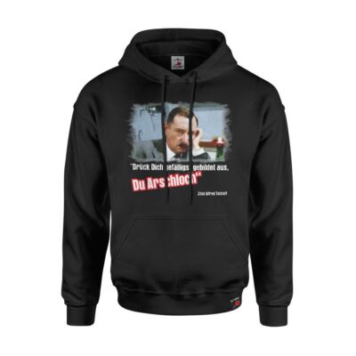 Hoodie Alfred Tetzlaff Serie Kult Drück dich gefälligst gebildet Zitat #45436