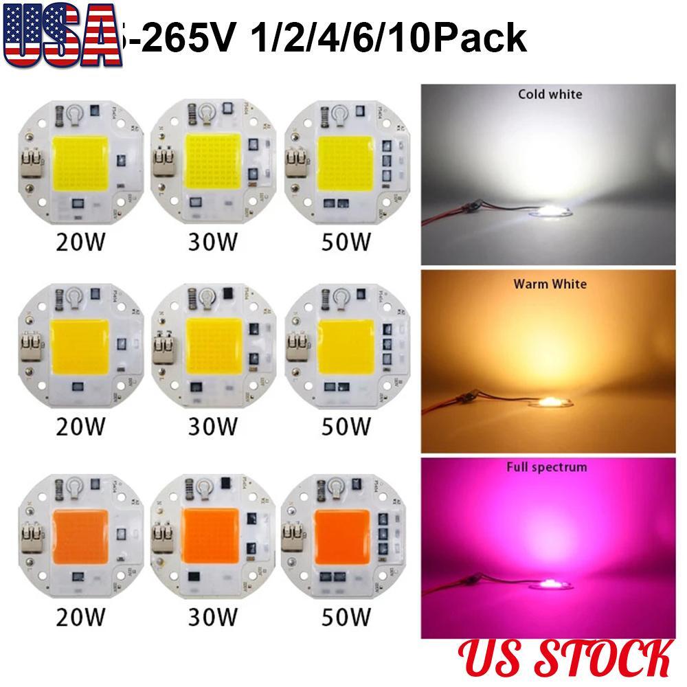 LED COB Chip High Power Growing Lamp 20W 30W 50W AC110/220V for Plant Floodlight