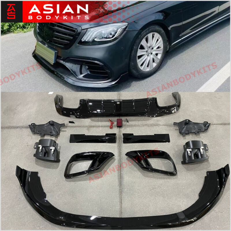 Body Kit For Mercedes Benz W222 S-class Amg S63 S65 18+ Front Lip Rear Diffuser