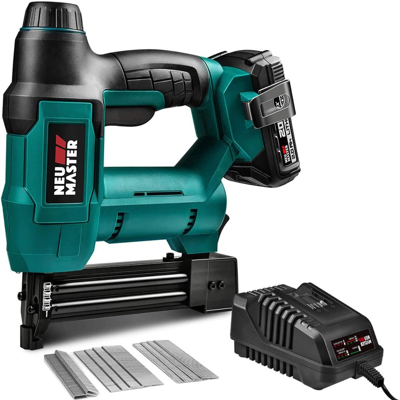 Cordless Brad Nailer Rechargeable Nail Or Staple Gun With Battery And Charger
