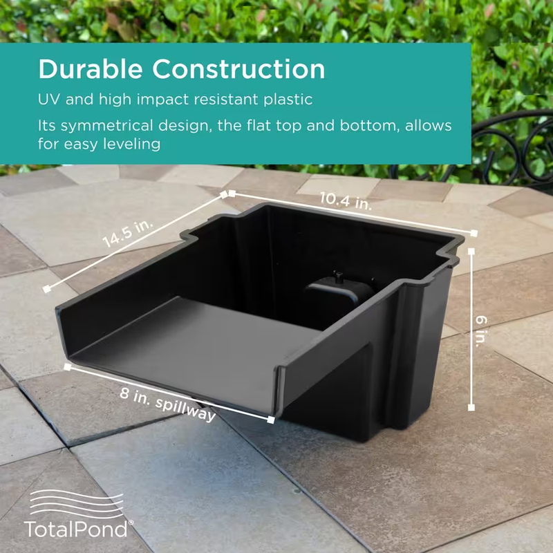 Spillway Waterfall Course Cascade Plastic Water Basin Outdoor Garden Yard 8 in.