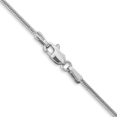 Pre-owned Skyjewelers Real 14kt White Gold 24 Inch 1.4mm Round Snake Lobster Clasp Chain; 24 Inch