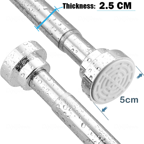 21in - 78in Stainless Steel Adjustable Telescopic Shower Curtain Rod Shower Kit