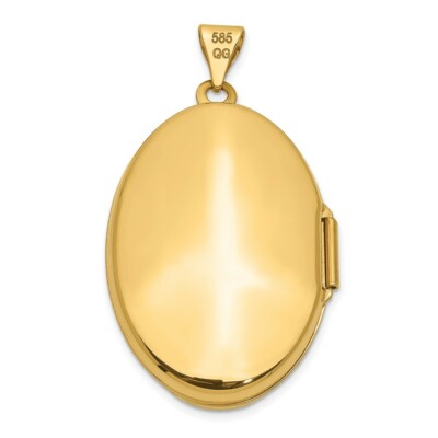 Pre-owned Skyjewelers Real 14kt Yellow Gold Polished Domed Oval Locket