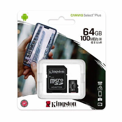 Kingston 64GB MicroSD SDXC Memory Card Class 10 Memory TF With SD Card Adapter