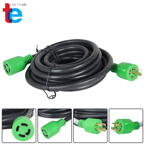 Generator Extension Cord 10/15/25/40/50FT 30 AMP 4 Prong NEMA L14-30P to L14-30R