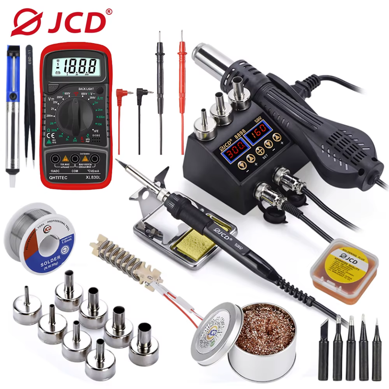 2 in 1 750W Soldering Station LCD Digital Display Welding Rework Station for cel