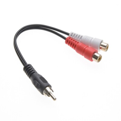 RCA Male Plug to Dual Female Stereo L/R Jacks Y Splitter Audio Cable Adapter 6''