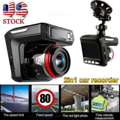 2in1 HD 1080P Car DVR Camera Recorder Radar Laser Speed Detector Dash Cam