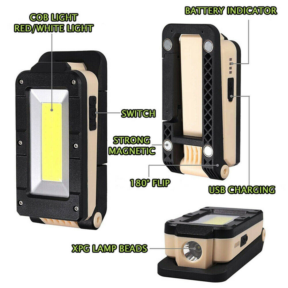 NEW 180° COB Bulb LED Magnetic Work Light Car Garage Mechanic Home Torch Lamp US