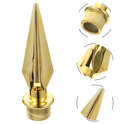  2 Pcs Outdoor Decoration Flagpole Head Golden Topper Sturdy