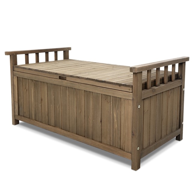 Gardeon Outdoor Storage Box Wooden Garden Bench Chest Toy 