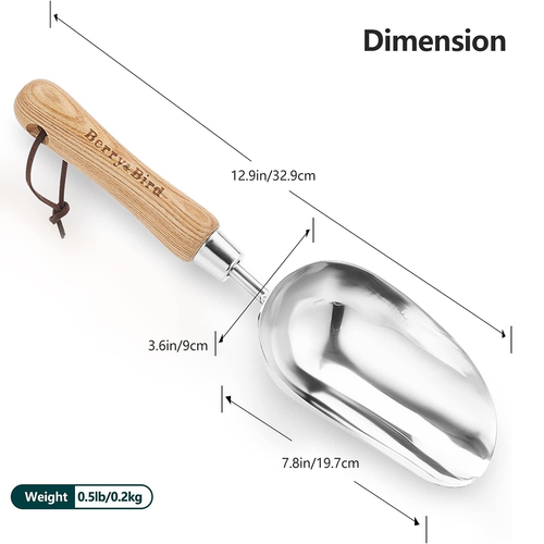 Berry&Bird Garden Hand Shovel Loose Soil Scoop Stainless Steel Hand Shovel Spade