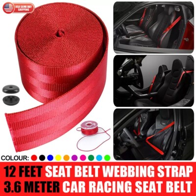 Universal Car Seat Belt 3.6m/12ft 3 Point Auto Racing Safety Retractable Lap